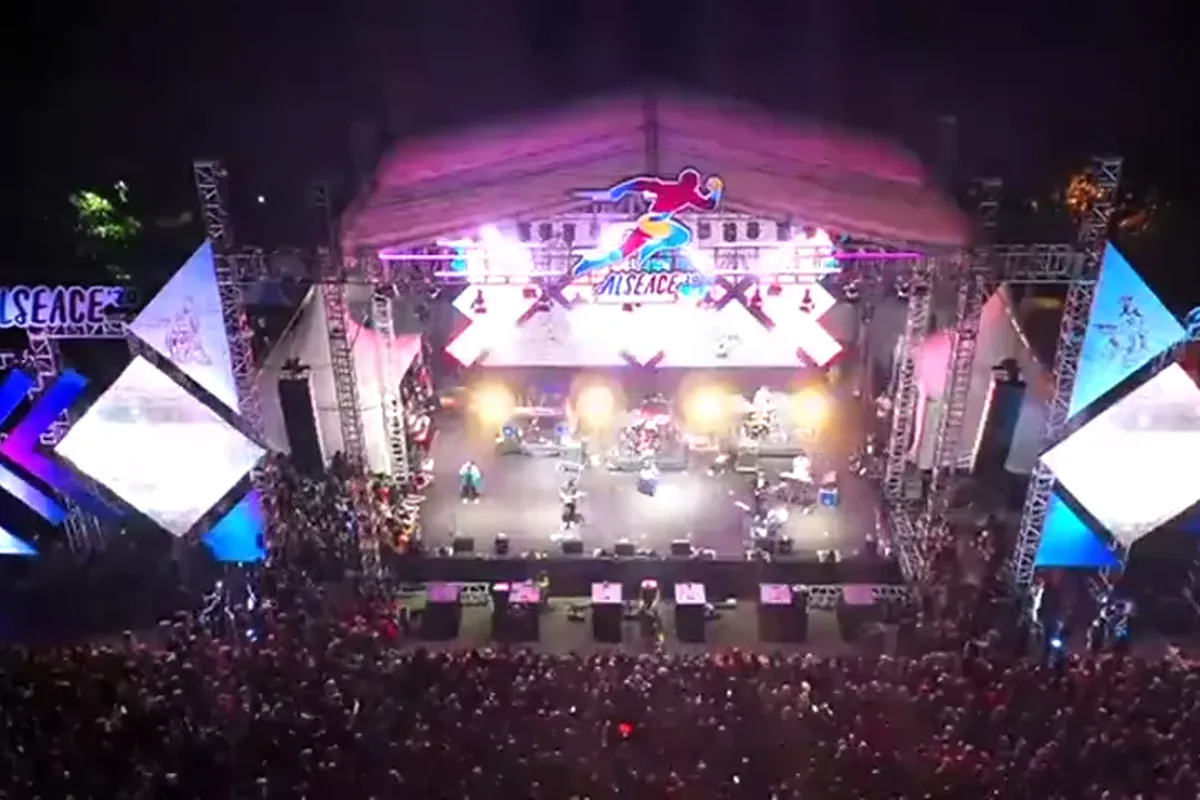 Concert stage and lights